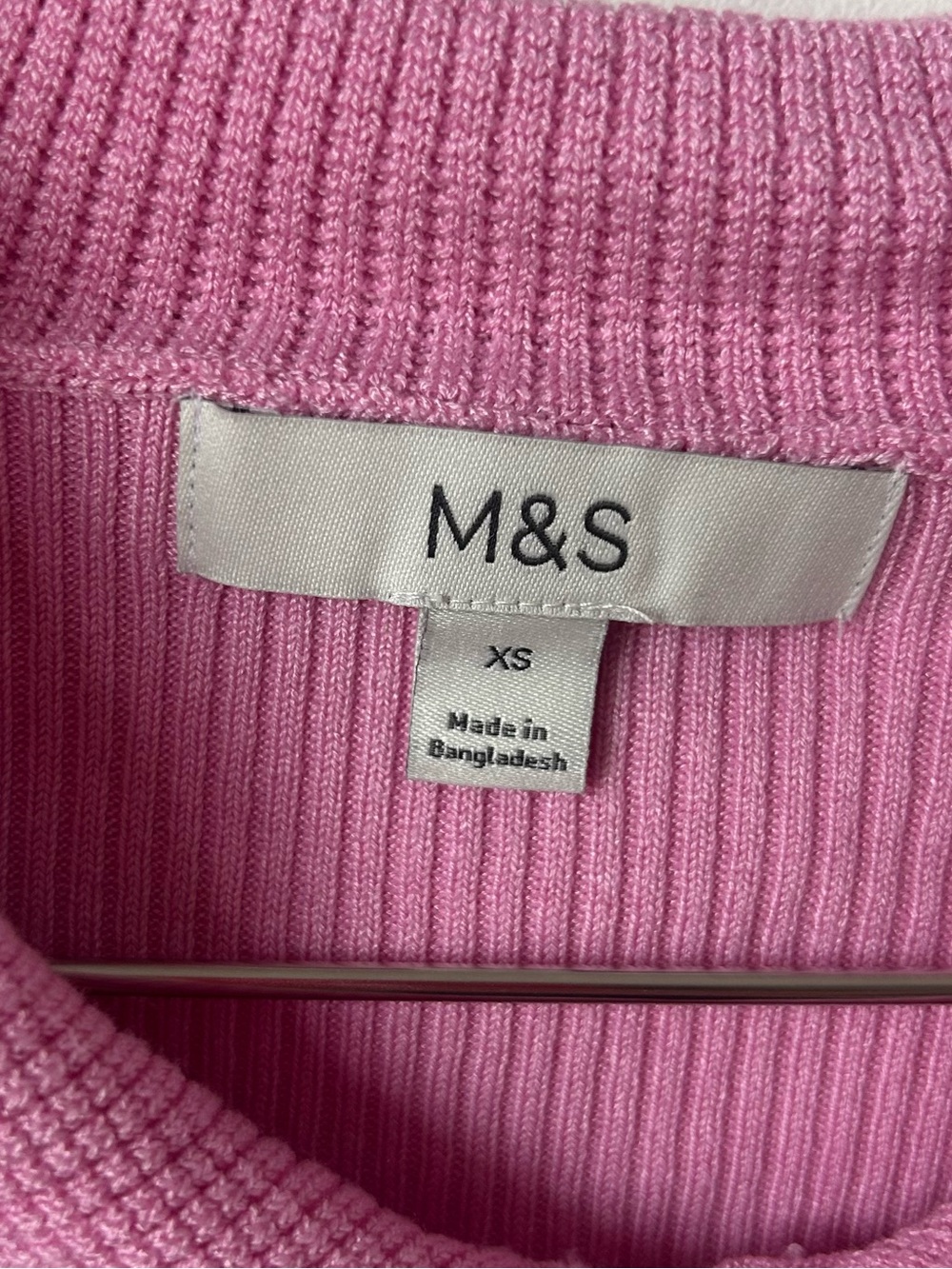 Pink Short-Sleeve Ribbed Button-Up Cardigan - Picture 2 of 3